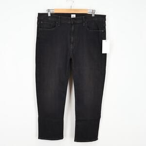 Edwin Elin Crop Slim Straight Cropped Denim Jean Blackstone Size 34 NWT